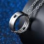 INRENG Unisex Stainless Steel Rings Pendant Necklace Kissing Fish Design Creative Jewelry Free Link Chain