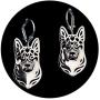 German Shepherd Dog Sterling Silver Necklace Dangle Earrings Set by Ginger Lyne Ears Down Puppy Dog Pet Pendant Box Chain Doggie Animal Paw Print Heart Jewelry for Pit Mom Women Girls Teens
