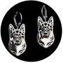 German Shepherd Dog Sterling Silver Necklace Dangle Earrings Set by Ginger Lyne Ears Down Puppy Dog Pet Pendant Box Chain Doggie Animal Paw Print Heart Jewelry for Pit Mom Women Girls Teens