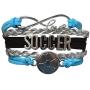 Infinity Collection Soccer Gifts- Soccer Bracelet, Soccer Jewelry, Adjustable Soccer Charm Bracelet- Perfect Soccer Gifts