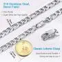 PROSTEEL 316L Stainless Steel Figaro Chain Necklace for Men/Women, Black/18K Real Gold Plated, 4mm to 13mm, 14inch to 30inch, Come Gift Box