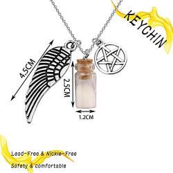 KEYCHIN Supernatural Inspired Jewelry SPN Jewelry Supernatural Evil Power Salt Bottle Necklace Supernatural Fans Sam Dean Winchester Gift