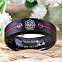 Cloud Dancer Firefighter Fireman Fire Department Fire Police Ring - Husband Boyfriend Best Friend Tungsten Ring Gifts