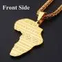 U7 Hip Hop Jewelry 22'' Long Chain Platinum/Rose Gold/Black Gun/18K Gold Plated African Map Pendant Necklace,Men Women Gift U7 Hip Hop Jewelry 22'' Long Chain Platinum/Rose Gold/Black Gun/18K Gold Plated African Map Pendant Necklace,Men Women Gift