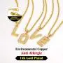 Richsteel 18K Gold Plated Cubic Zirconia A-Z Initial Necklace for Men Women Personalized 2-5 Letter Pendant with Wheat/Tennis Chain Hip Hop Jewelry(Send Gift Box) Richsteel 18K Gold Plated Cubic Zirconia A-Z Initial Necklace for Men Women Personalized 2-5 Letter Pendant with Wheat/Tennis Chain Hip Hop Jewelry(Send Gift Box)