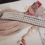 Faux Pearl Strands Choker Necklace Handmade Multilayer Beads Necklace Chain Jewelry Silver Plated for Women Girls