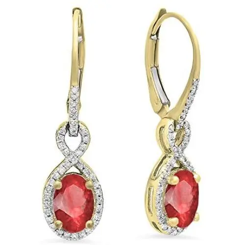 Dazzlingrock Collection 10K Ladies Infinity Dangling Earrings, Yellow Gold