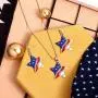 Flag Headband American USA Flag Star Pendant Necklace Independence Day Earrings Set Flag Headband American USA Flag Star Pendant Necklace Independence Day Earrings Set