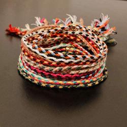 The Woos 12 Pcs Friendship Braided Rope Bracelet for Women Colorful Handmade String Wrap Bracelets Adjustable Multicolore Cotton Woven Wrist Anklet Cord Bohemia Jewelry