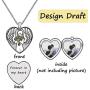 ROMANTIC WORK Heart Shape Locket Necklace That Holds Pictures Sterling Silver Photo Pendant Jewelry Memory Gift for Women, 18''+2'' Extension Rolo Chain