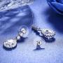 Kelofty Cubic Zirconia Dangle Earrings for Women, Girls, Bridesmaids Earrings with 14k-White-Gold-Plated, Womens Earring Dangle, Bride Earrings