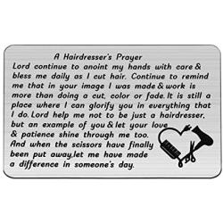 WSNANG Hairdressers Prayer Wallet Card Hair Stylist Gift Hair Cutter Barber Gift Inspirational Hairdresser Jewelry Gift for Hair Stylists