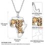 Nofade Silver Africa Map with Elephant/Eye of Horus Pendant Gold&Silver Two Tone Vintage African Style Necklace for Women Men, Chain 18