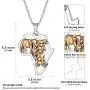 Nofade Silver Africa Map with Elephant/Eye of Horus Pendant Gold&Silver Two Tone Vintage African Style Necklace for Women Men, Chain 18