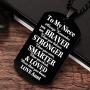 Niece Gifts from Aunt & Uncle Niece Black Dog Tag Necklace - To Our Niece, Always Remember You’re BRAVER than You Believe.