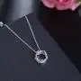 Kebaner Women 925 Sterling Silver Plated Crown Princess Pendant Necklace Austrain Crystal Jewelry