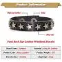 Xusamss Hip Hop Alloy Star Wristband Leather Cuff Bracelet,7.5inches Xusamss Hip Hop Alloy Star Wristband Leather Cuff Bracelet,7.5inches
