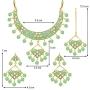 Aheli Ethnic Traditional Wedding Festive Wear Faux Kundan Floral Enamel Necklace with Maang Tikka Set Indian Bollywood Fashion Jewelry for Women Girls