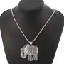 Luck Elephant Pendant Necklace for Men, Elephant Tribal Necklace with 23.6” Chain, Gothic Elephant Amulet Necklace, Feng Shui Good Luck Necklace, Attract Wealth Money Necklace Jewelry for Men Boys