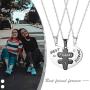 Stainless Steel Sets of 3pcs Best Friends Forever Friendship Heart Puzzle Pendant Necklace,Silver,Gold,Black