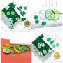 TOBENY 12 Pairs St Patricks Faux Leather Earrings 12 Pcs St Patricks Green Silicone Bracelets Set Shamrock Clover Leather Earrings Lightweight Saint Patricks Day Green Earrings Teardrop Dangle Set