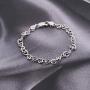 Vanbelle Sterling Silver Jewelry Hand-Made Fancy Infinity Link Chain Bracelets with Rhodium Plating for Women and Girls