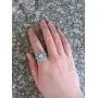 CZ Stone Crystal Sunflower Ring Silver Plated Rhinestone Flower Wedding Ring Jewelry CZ Stone Crystal Sunflower Ring Silver Plated Rhinestone Flower Wedding Ring Jewelry