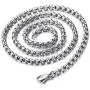 COOLSTEELANDBEYOND Steel Vintage Evil Eye Protection Hands Triangle Pendant Necklace for Men Women 30 Inch Wheat Chain