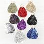Sparkly Sequin Glitter Geometric Lightweight Simple Drop Statement Earrings - Bohemian Hook Dangles Faux Leather Marquise, Petal Leaf, Teardrop Druzy