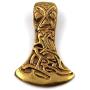 LynnAround Bronze Engraved Viking Celtic Knot Axe Head Thors Hammer Mjolnir Norse Pendant for Necklace Jewelry