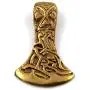 LynnAround Bronze Engraved Viking Celtic Knot Axe Head Thors Hammer Mjolnir Norse Pendant for Necklace Jewelry