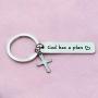 Zuo Bao Religious Gifts Inspirational Quote Keychain God Has a Plan Christian Jewelry for Friend Family Member Faith Keyring