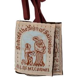 VILLAGE GIFT IMPORTERS Traditional Simple Brown Scapulars | 100% Wool | 3 Styles | Brown Straps White Straps or with Medals | Italian Made | Christian Jewelry