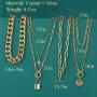 4PCS Gold Layered Chain Necklace set for Women Girls Boho Pendant with Lock Coin Chunky Link Chain Jewelry for Christmas Gift