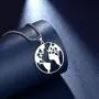 beautlace World Map Necklace Silver/18K Gold/Black Gun Plated Geometric Globe Earth Wanderlust Pendant Round Coin World Continents Travel Gifts for Men and Women beautlace World Map Necklace Silver/18K Gold/Black Gun Plated Geometric Globe Earth Wanderlust Pendant Round Coin World Continents Travel Gifts for Men and Women