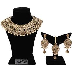 MUCH-MORE Fashion Necklace Set with Pearl & Crystal Stone for Women (104LCT)