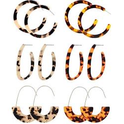 papasgix Acrylic Earrings Statement Earrings Minimalist Bohemian Geometric Octagon Resin Hoop Drop Dangle Fashion Earrings Gifts for Women Girls