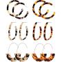 papasgix Acrylic Earrings Statement Earrings Minimalist Bohemian Geometric Octagon Resin Hoop Drop Dangle Fashion Earrings Gifts for Women Girls