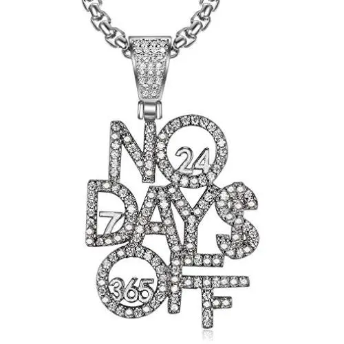 LC8 Jewelry Hip Hop Iced Out No Day OFF Pendant Chain Fashion Creative Necklace for Men Women LC8 Jewelry Hip Hop Iced Out No Day OFF Pendant Chain Fashion Creative Necklace for Men Women