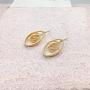 NIEVOS JEWELRY 24k Gold Plated Earring 24k Gold Plated Oval Earring Classics For Her Gift Jewelry Handmade Designer Made By Women Love