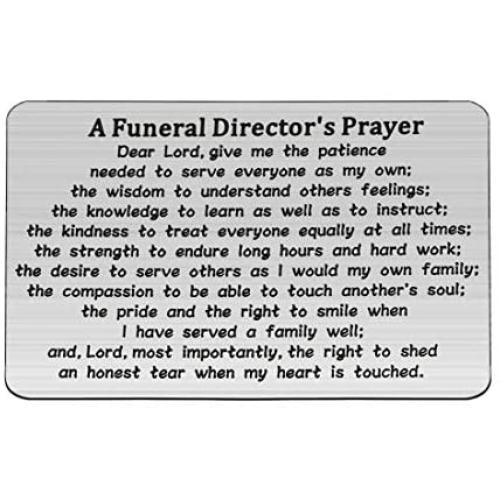 CENWA Funeral Director Gift Mortuary Gift Funeral Directors Prayer Wallet Card Embalmer Funeral Mortician Gift