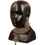 Touchstone Indian Bollywood Handcrafted Traditional Royal Mughal Kundan Polki Meenakari Enamel Colorful Wedding Designer Jewelry Long Necklace Set in Gold and Silver Tone for Women.