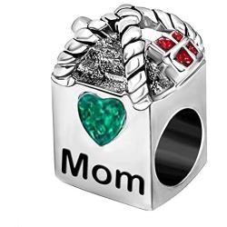 JMQJewelry Mom To Shop Heart Love Birthstone Charms for Bracelets Mother Wife Grandma Sister Gifts