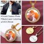 FaithHeart Custom Photo Necklace Personalized Picture Necklaces for Women Men Round/Heart Pendant Necklaces Hip Hop Jewelry
