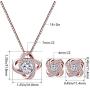 AMYJANE Bridal Jewelry Set for Women - Crystal Cubic Zirconia Love Knot Necklace Stud Earrings Elegant CZ Jewelry Set for Wedding Bride Bridesmaids Gift Set