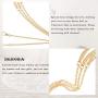 Derora Layered Finger Ring Bracelet Gold Hand Bracelet Chain Jewelry for Women and Girls