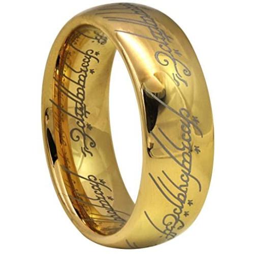 Kingary 6mm 8mm The Magic Ring Gold Plated Tungsten Carbide Ring Band for Men Women Comfort Fit Size 4 to 16