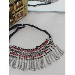 Crunchy Fashion Bollywood Traditional Indian/Bohemian Style Afgani Oxidized Silver Boho Gypsy Tribal Handmade Jewelry Necklace for Women/Girls