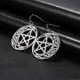 cooltime Stainless Steel Pentacle Dangle Drop Earrings Pentagram Celtic Knot Star Circle Crescent Charm Jewelry for Women