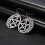 cooltime Stainless Steel Pentacle Dangle Drop Earrings Pentagram Celtic Knot Star Circle Crescent Charm Jewelry for Women